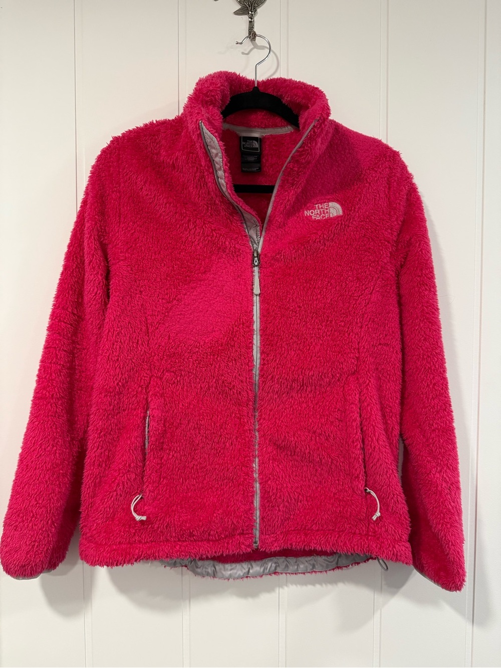 The North Face Women's Pink Sherpa Fleece Full ZIp Long Sleeve Jacket